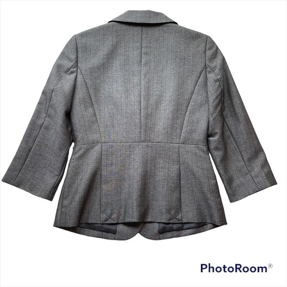 The Limited Suit Jacket Blazer Charcoal Gray size XSmall Chambray Tailored NWT - Picture 9 of 10
